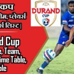डूरंड कप 2023 शेड्यूल, टीम, प्लेयर्स और विनर्स लिस्ट | Durand Cup 2023 Schedule, Team, Venue, Time Table, Point Table